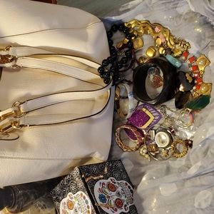 RLL Tote Bag w/ a Bundle of Costume Jewelry